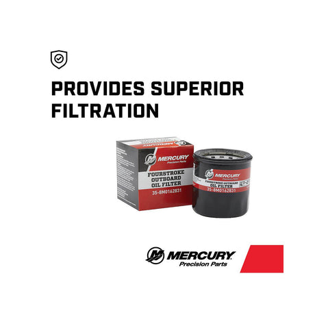 Mercury Oil Filter 8M0162831 for Select Mercury and Mariner 8-30hp FourStroke Outboards