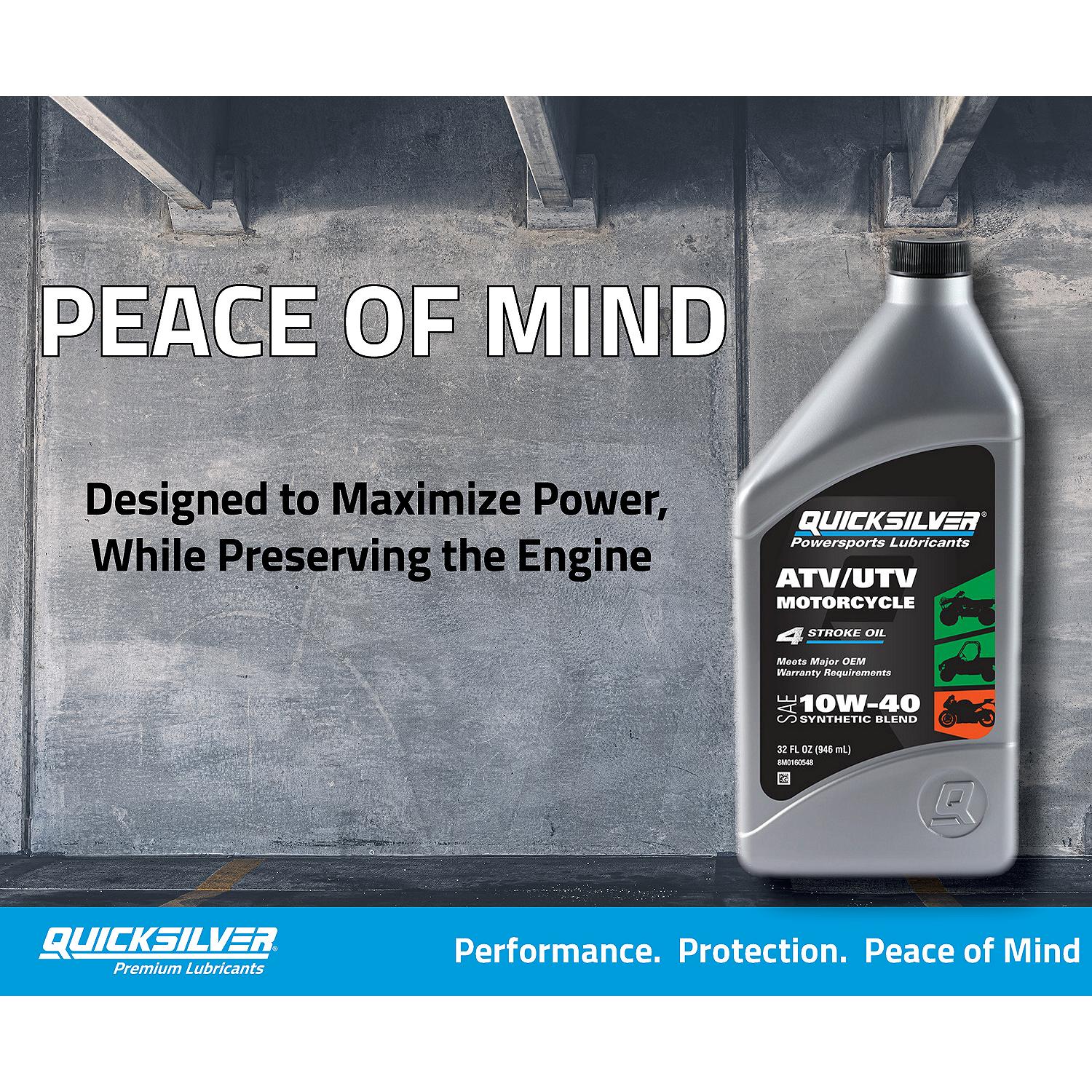 OEM Mercury / Quicksilver 10W-40 Synthetic Blend ATV/UTV/Motorcycle Oil, 1 Gallon