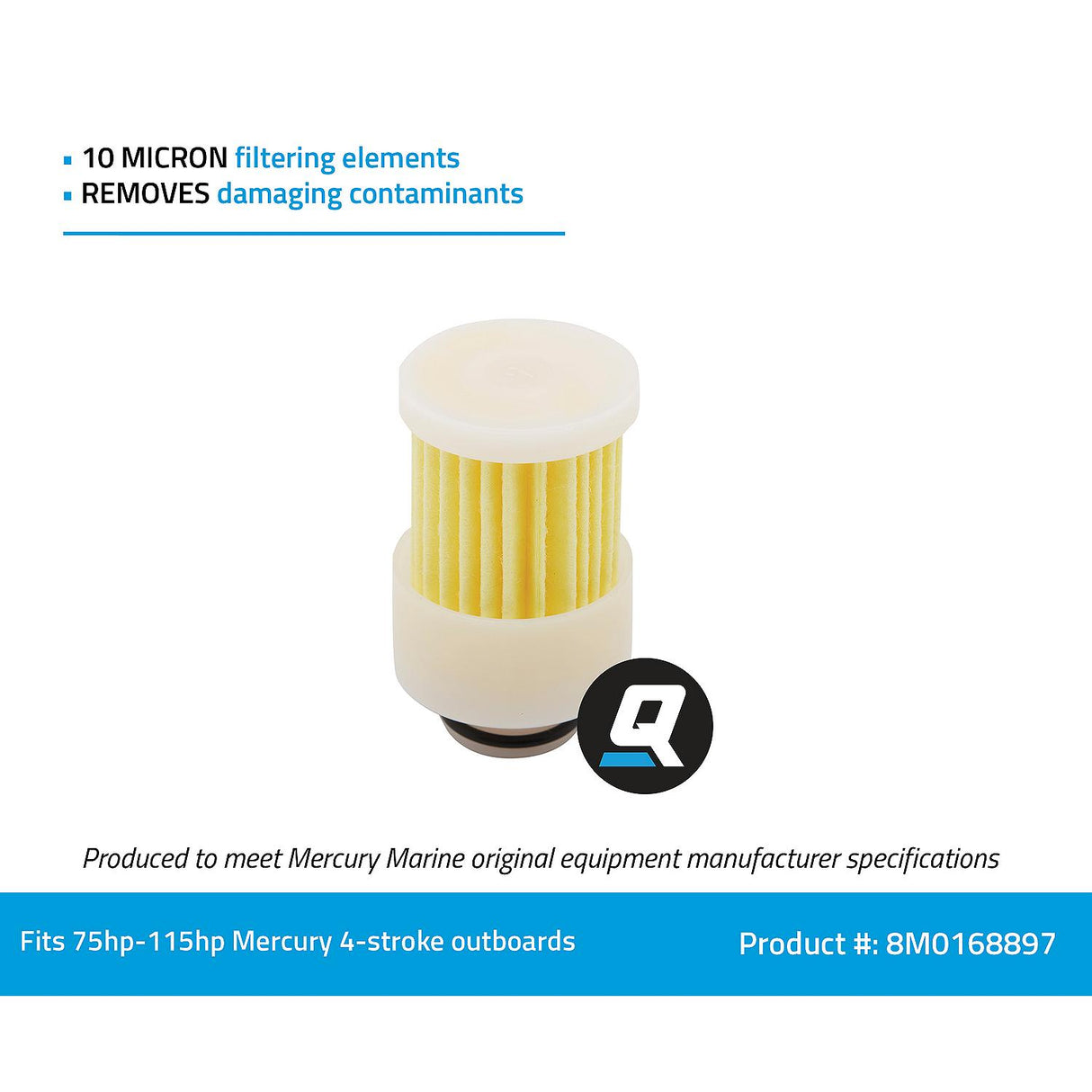 OEM Mercury / Quicksilver 8M0168897 Fuel Filter Kit for Mercury 4-Stroke 75-115hp Outboards