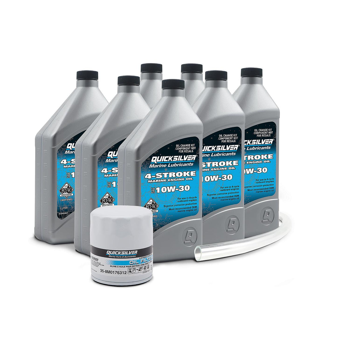 OEM Mercury / Quicksilver 10W-30 Oil Change Kit for 175-300hp 4-Stroke Mercury V6 and V8 Outboards