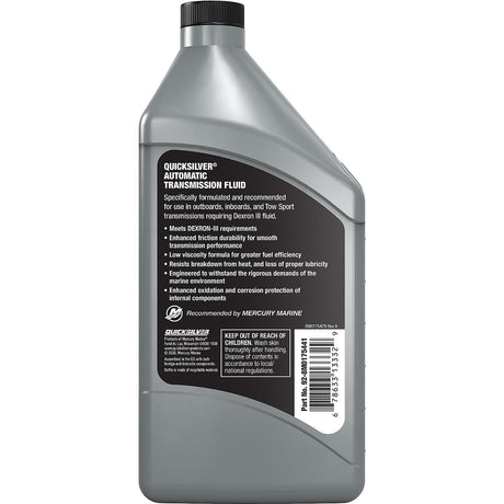 OEM Mercury / Quicksilver 8M0175441 Automatic Transmission Fluid, 1 Qt.