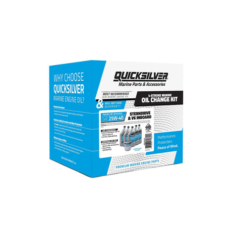 OEM Mercury / Quicksilver 25W-40 Sterndrive and Inboard V6 Oil Change Kit, Mercury MerCruiser, OMC, Chrysler Engines, Boat