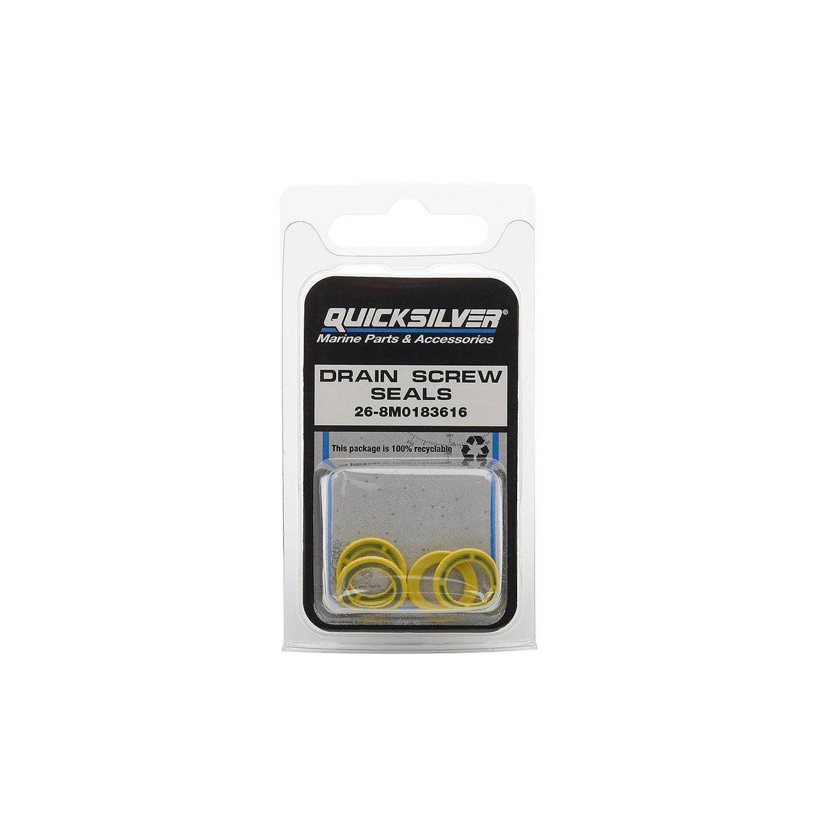 OEM Mercury / Quicksilver 8M0183616 Drain Screw Seals, Mercury & MerCruiser, Pack of 4