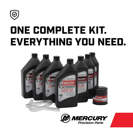 Mercury 8M0187621 SAE 10W-30 4-Stroke Outboard Oil Change Kit for Mercury V6 and V8 175-300hp Outboards