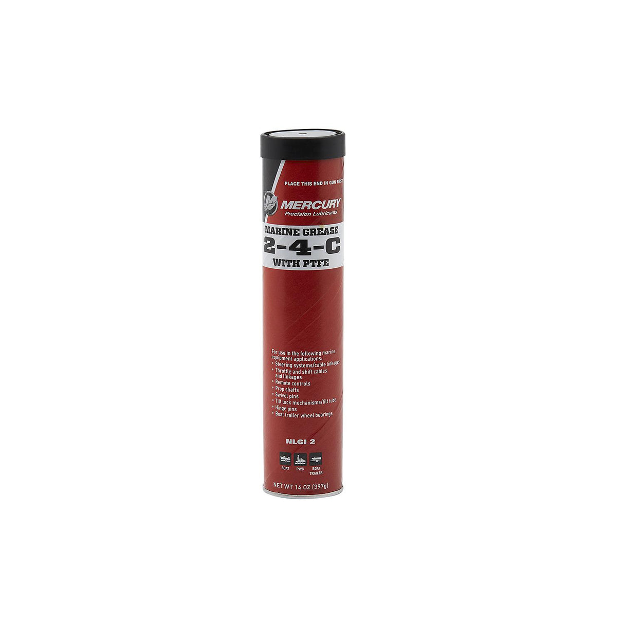 Mercury 8M0190471 2-4-C Marine Grease with PTFE - Multi-Purpose Marine Lubricant - 14 oz Cartridge