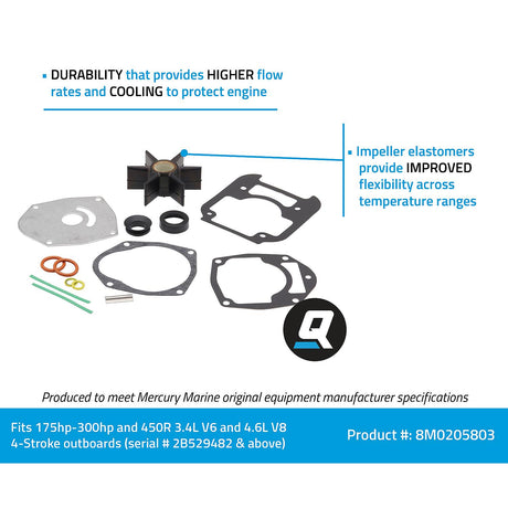 OEM Mercury / Quicksilver 8M0205803 Water Pump Repair Kit