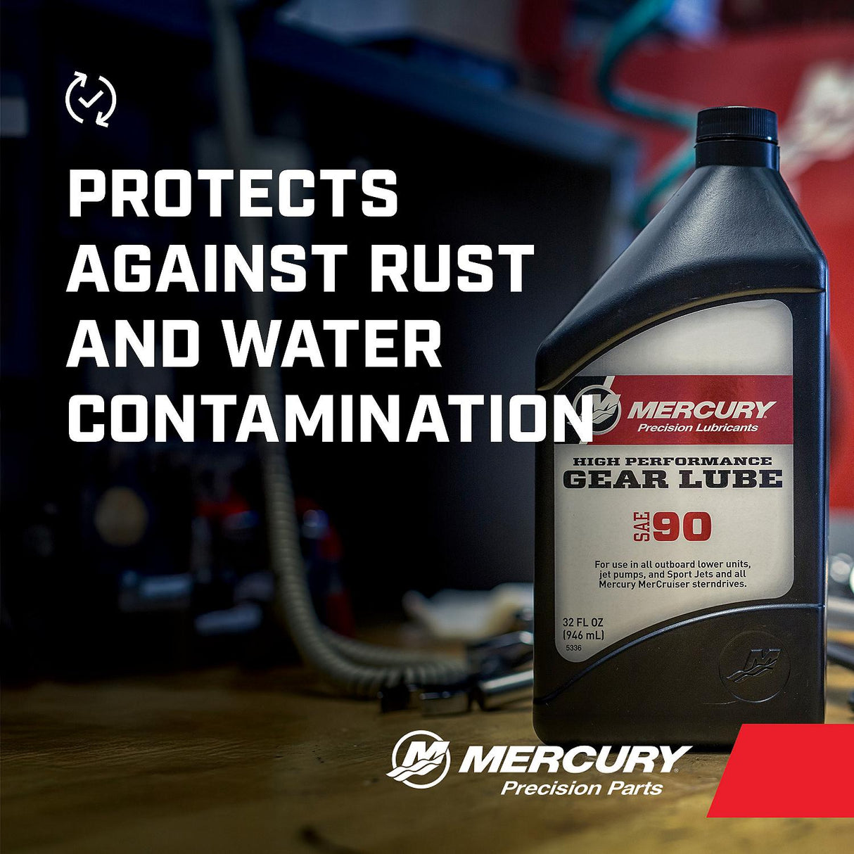 Mercury 8M0222063 SAE 90 High Performance Gear Lube – 1 Quart Bottle