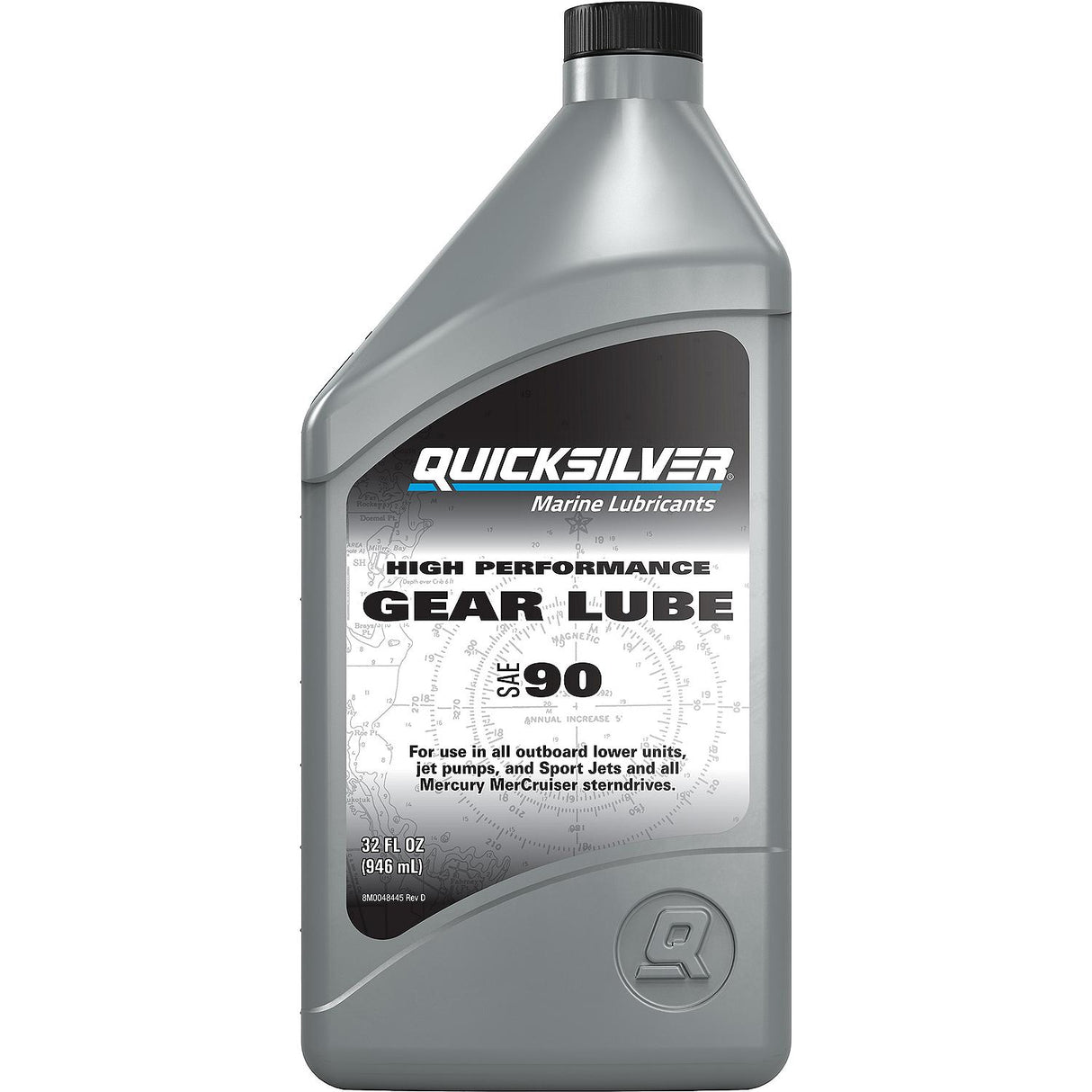 OEM Quicksilver High‑Performance Gear Lube SAE 90 – 1 Quart Bottle – 8M0222065