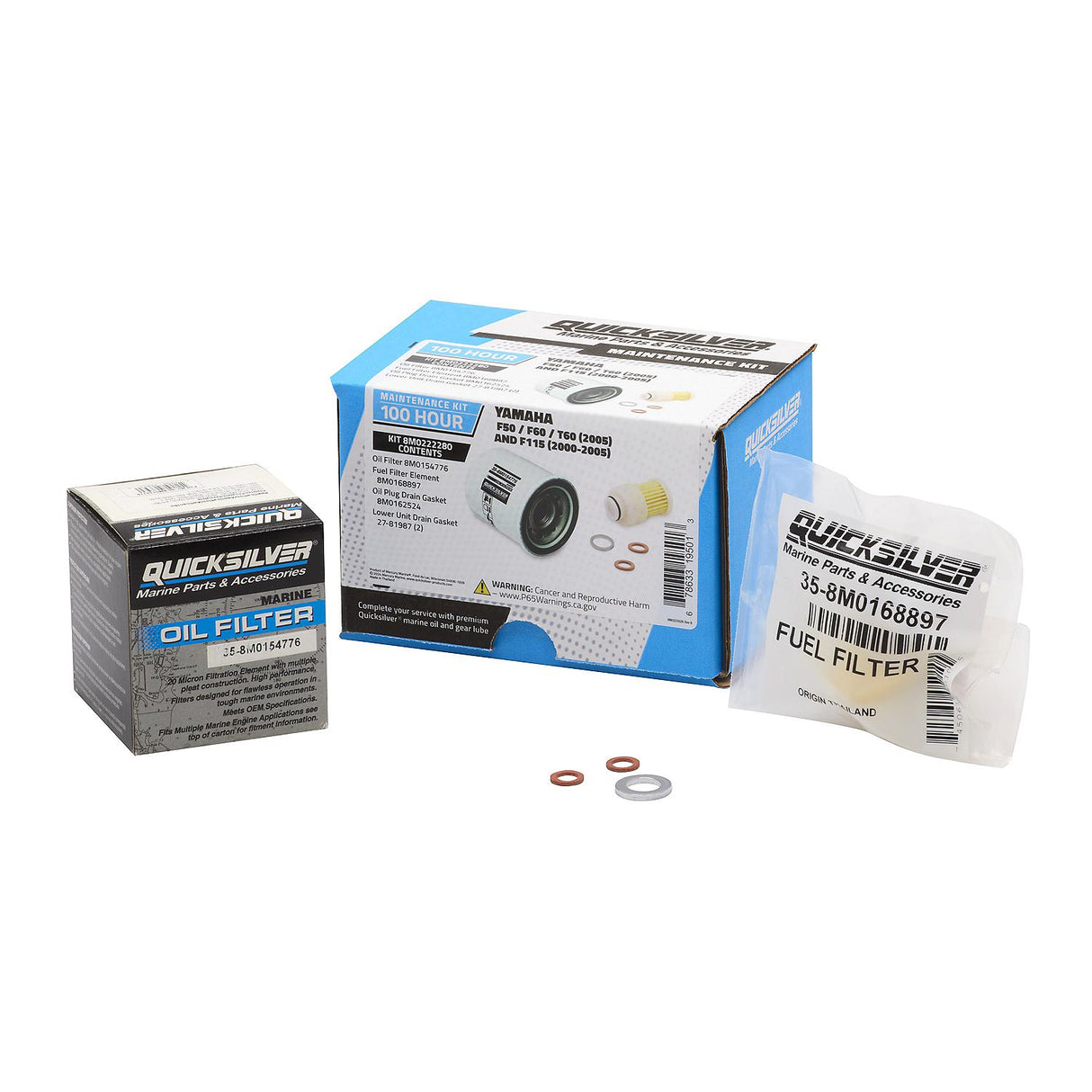 OEM Mercury / Quicksilver 8M0222280 100 Hour Maintenance Kit, Yamaha F50/F60/T60 and F115