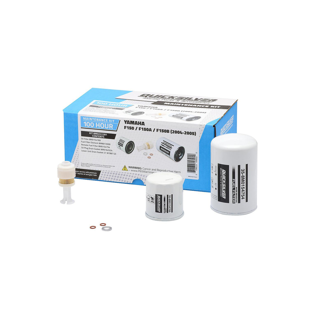 OEM Mercury / Quicksilver 8M0222281 100 Hour Maintenance Kit, Yamaha F150/F150A/F150B