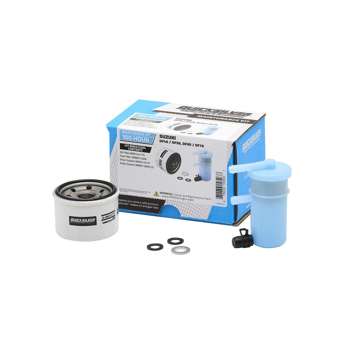 OEM Mercury / Quicksilver 8M0222304 100 Hour Maintenance Kit, Suzuki DF40/DF50 and DF60/DF70