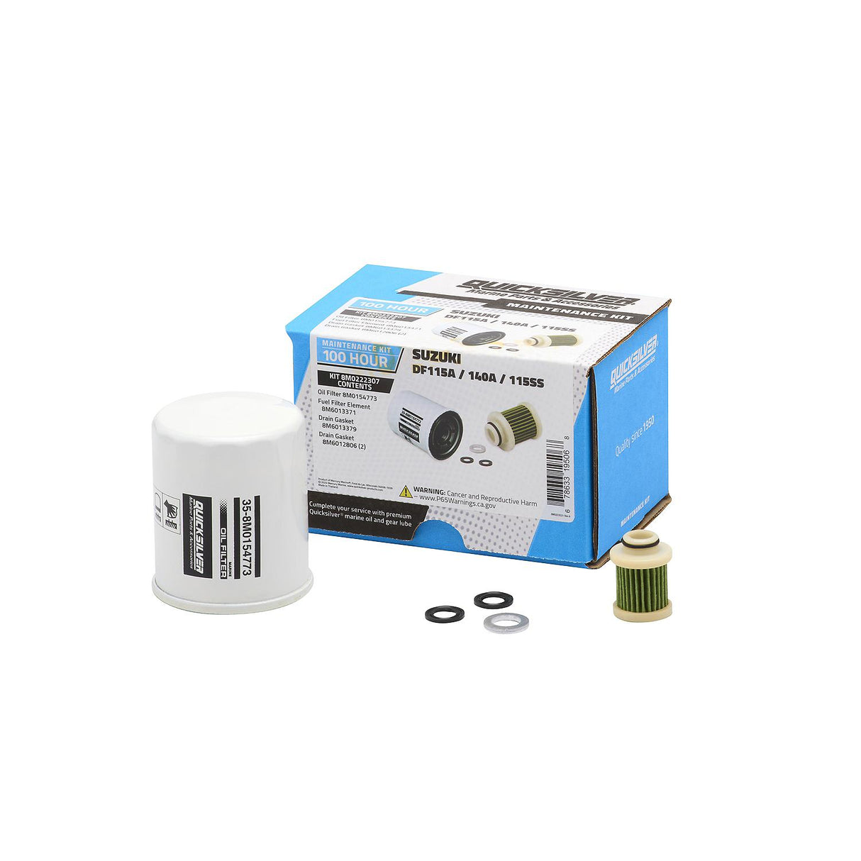Quicksilver 8M0222307 100 Hour Maintenance Kit, Suzuki DF115A/140A/115SS