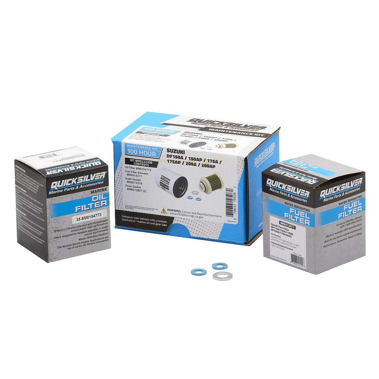 OEM Mercury / Quicksilver 8M0222309 100 Hour Maintenance Kit, Suzuki DF150A/150AP/175A/175AP/200A/200AP