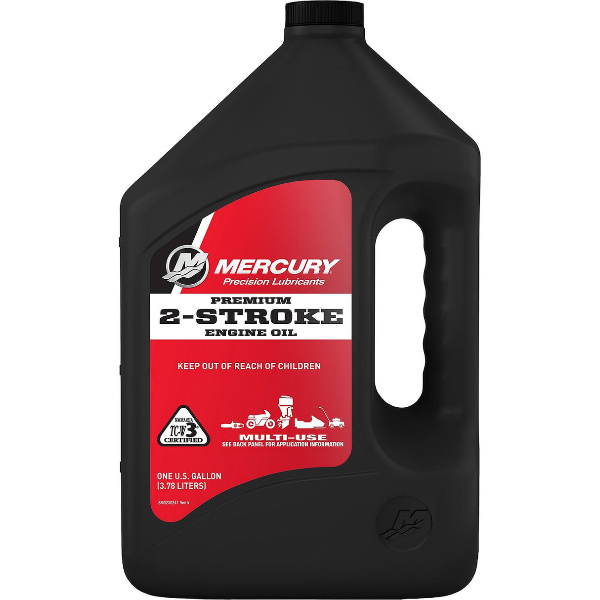 Mercury 8M0229790 Premium TC-W3 2-Stroke Engine Oil for Outboards, PWC, Snowmobiles and Motorcycles - 1 Gallon