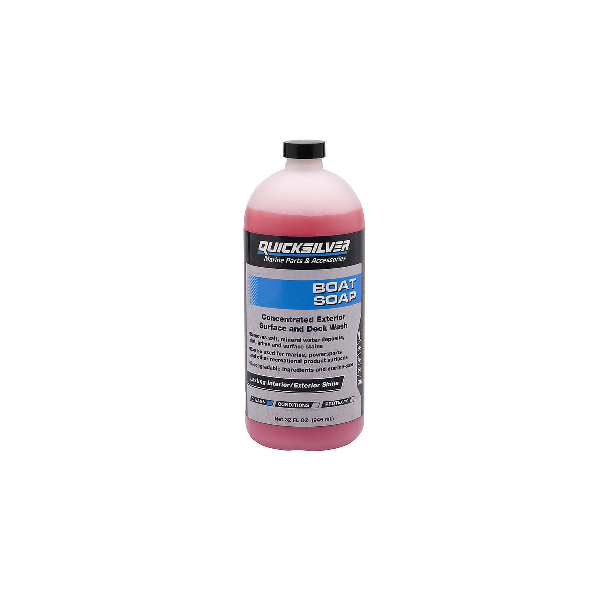 OEM Mercury / Quicksilver Boat Soap For Aluminum and Fiberglass Boats interior/exterior, PWC and Recreational Vehicles - 32 oz. 8M0232638