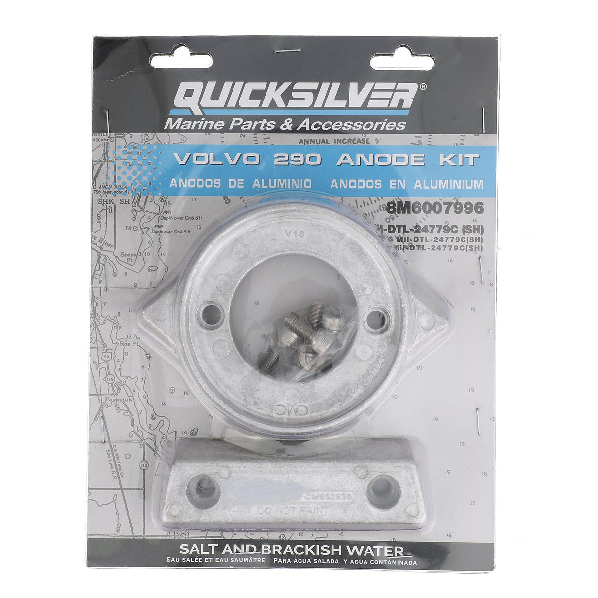 Quicksilver 8M6007996 Aluminum Anode Kit for Volvo 290 Sterndrive