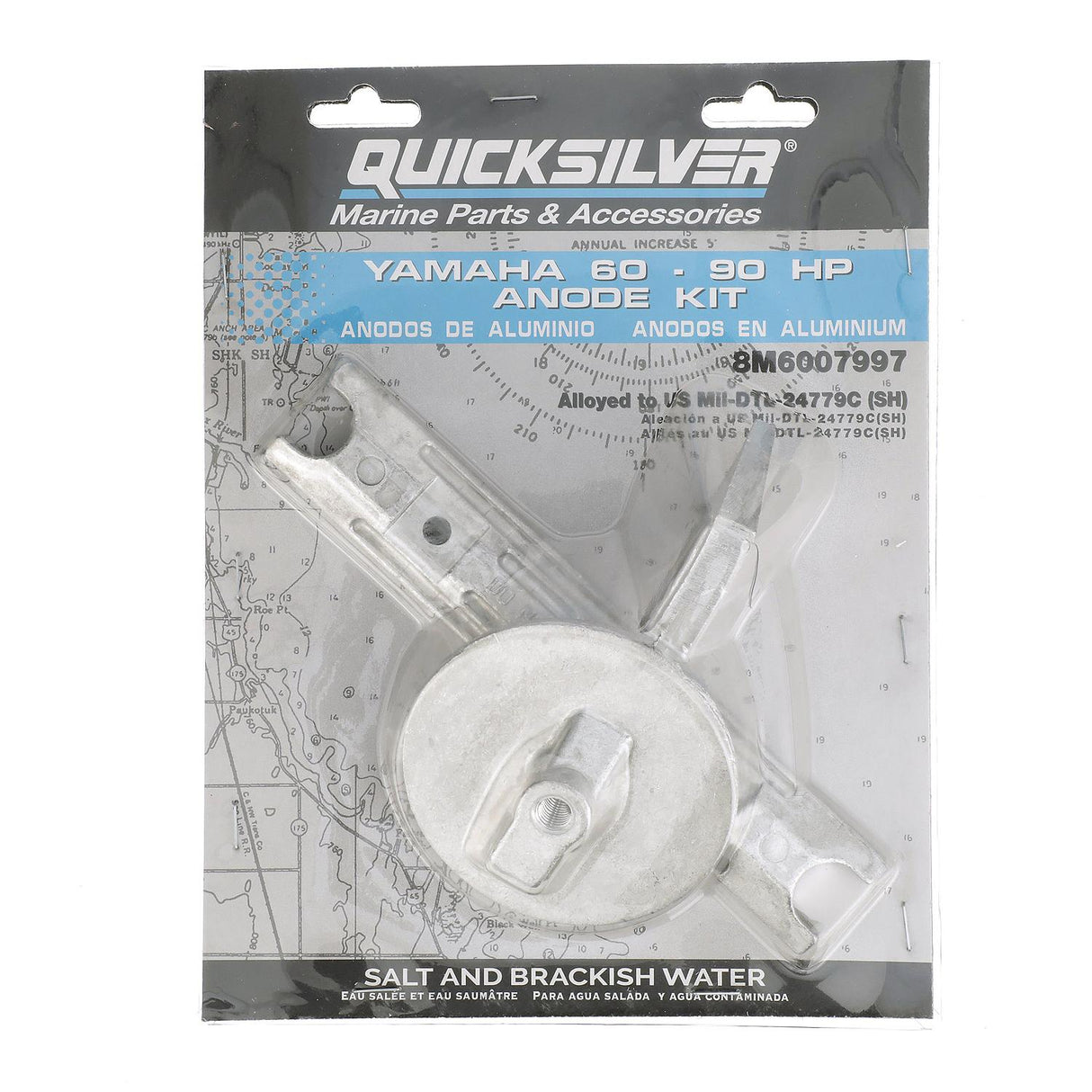 Quicksilver 8M6007997 Aluminum Anode Kit for Yamaha 60-90hp Outboards