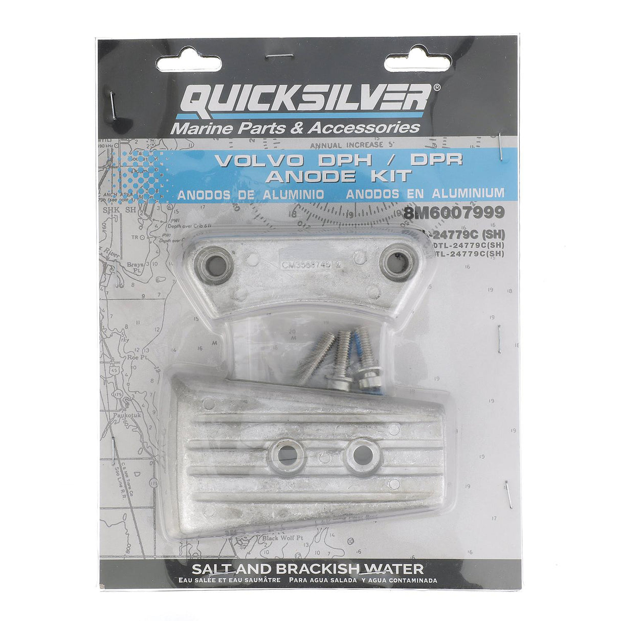 Quicksilver 8M6007999 Aluminum Anode Kit for Volvo DPH/DPR Sterndrive