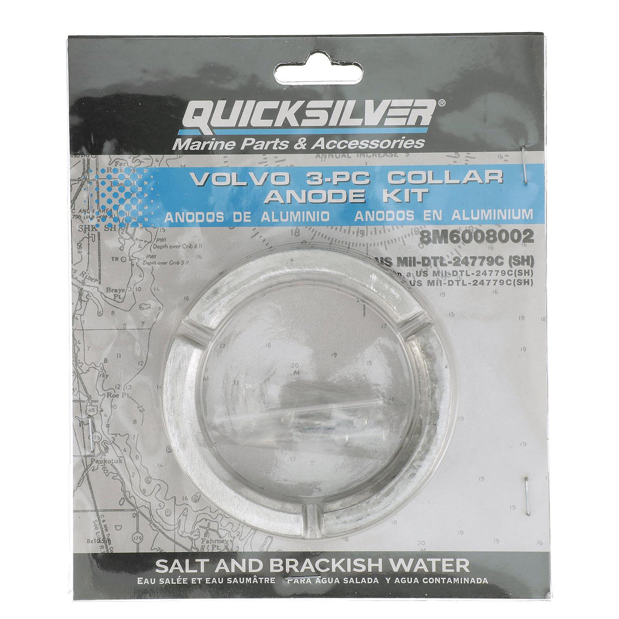Quicksilver 8M6008002 Aluminum Anode 3-Piece Kit for Volvo Sterndrives