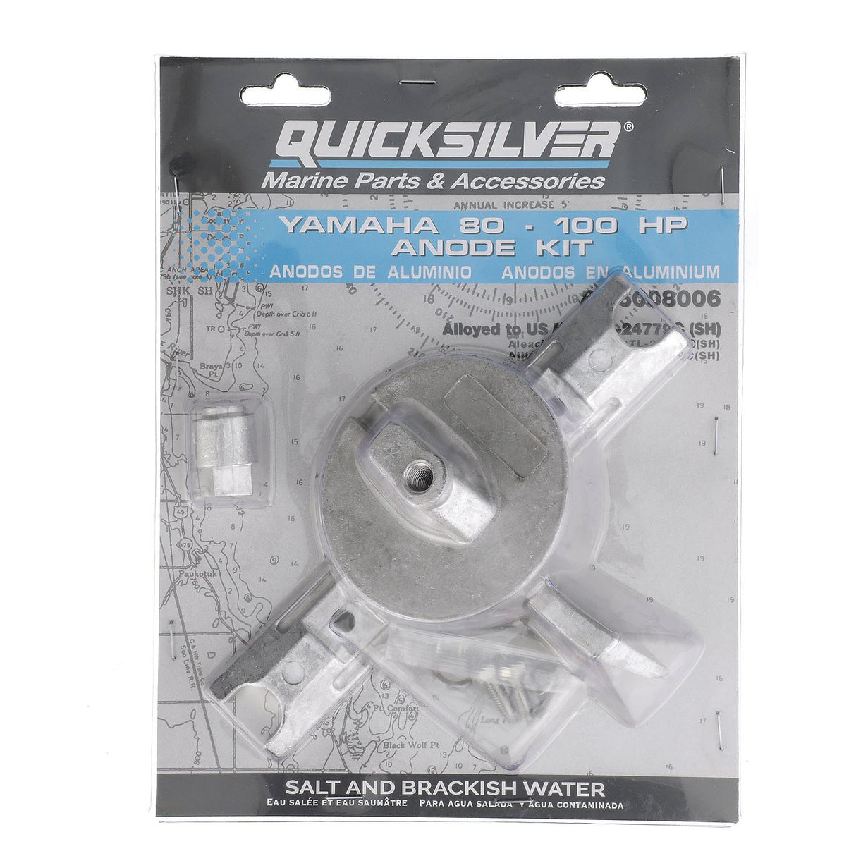 Quicksilver 8M6008006 Aluminum Anode Kit for Yamaha 80-100hp Outboards