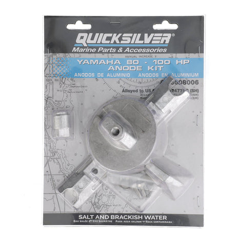 Quicksilver 8M6008006 Aluminum Anode Kit for Yamaha 80-100hp Outboards