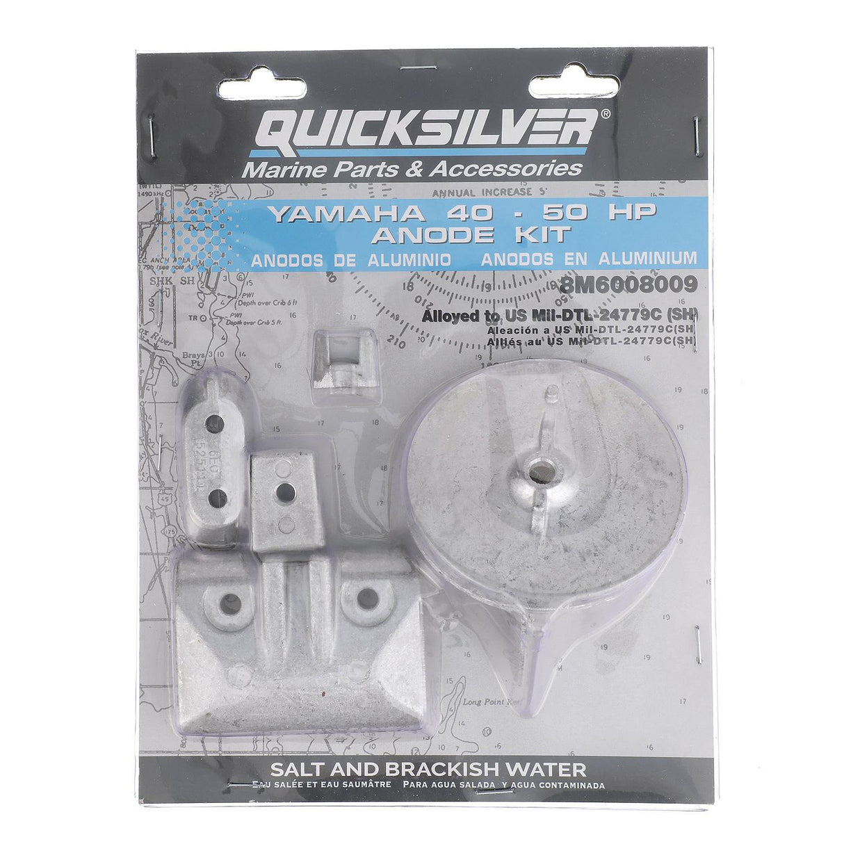 Quicksilver 8M6008009 Aluminum Anode Kit for Yamaha 40-50hp Outboards