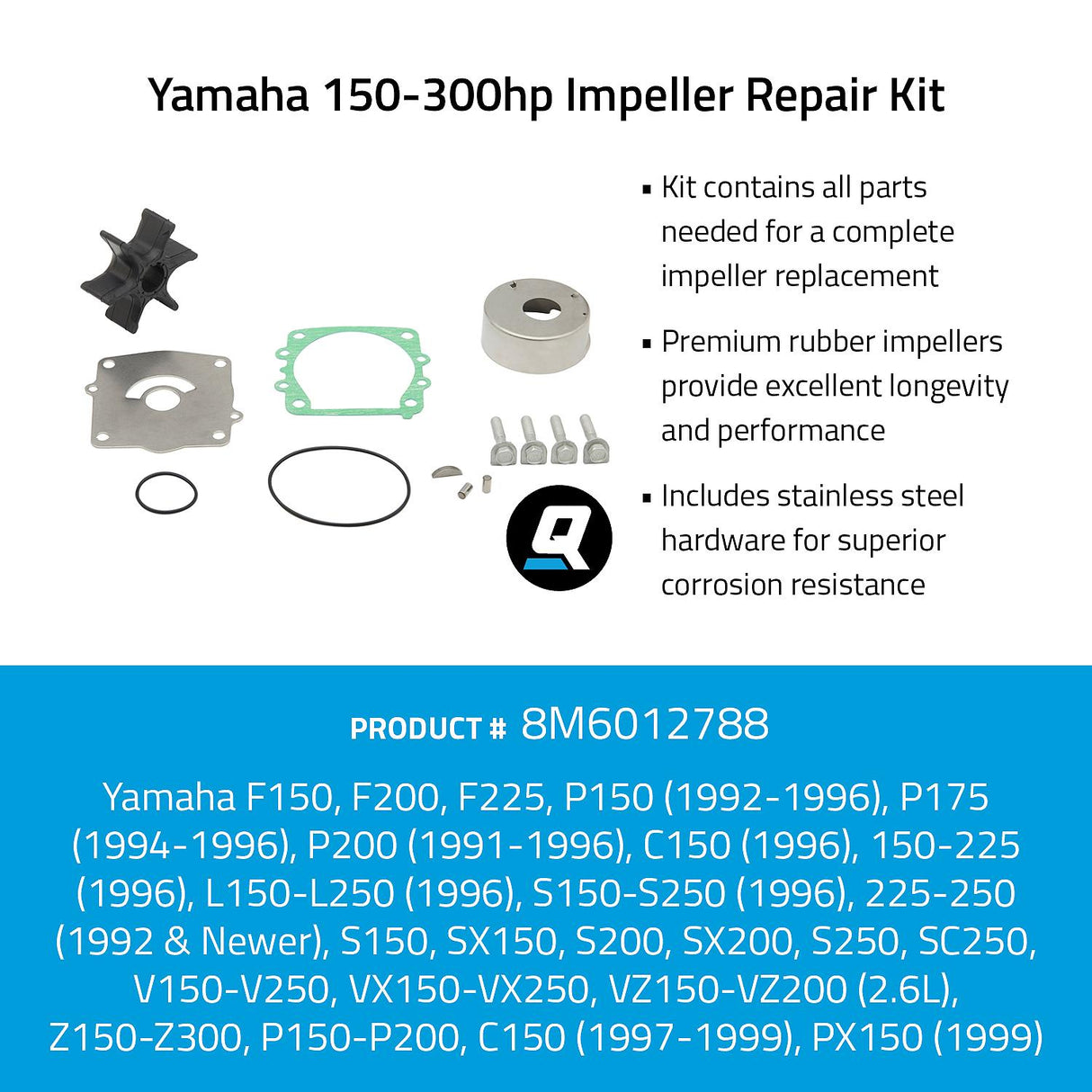 OEM Mercury / Quicksilver 8M6012788 Impeller Repair Kit - Yamaha 150-300hp