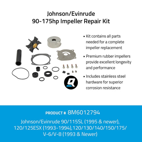 OEM Mercury / Quicksilver 8M6012794 Impeller Repair Kit - Johnson/Evinrude 90-175hp
