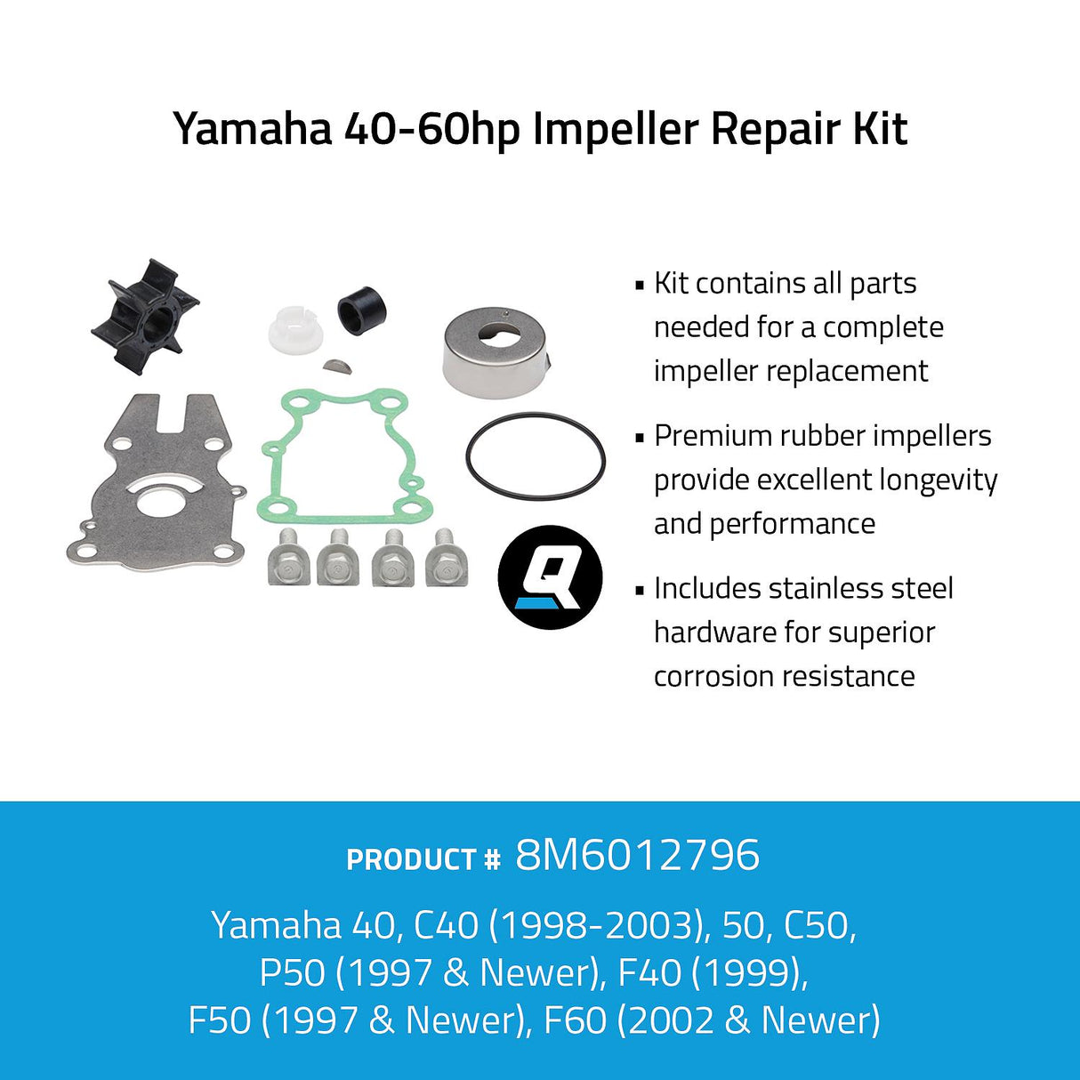 OEM Mercury / Quicksilver 8M6012796 Impeller Repair Kit - Yamaha 40-60hp