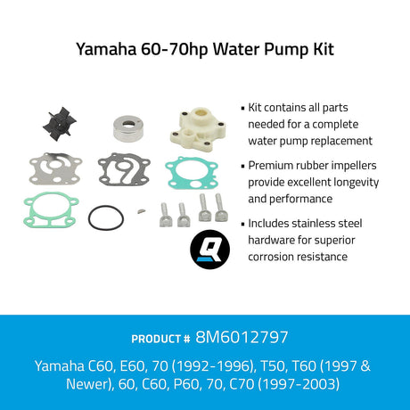 OEM Mercury / Quicksilver 8M6012797 Water Pump Kit - Yamaha 60-70hp