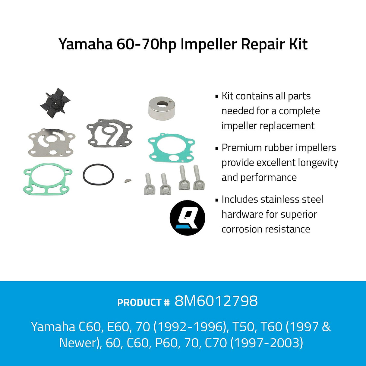 OEM Mercury / Quicksilver 8M6012798 Impeller Repair Kit - Yamaha 60-70hp