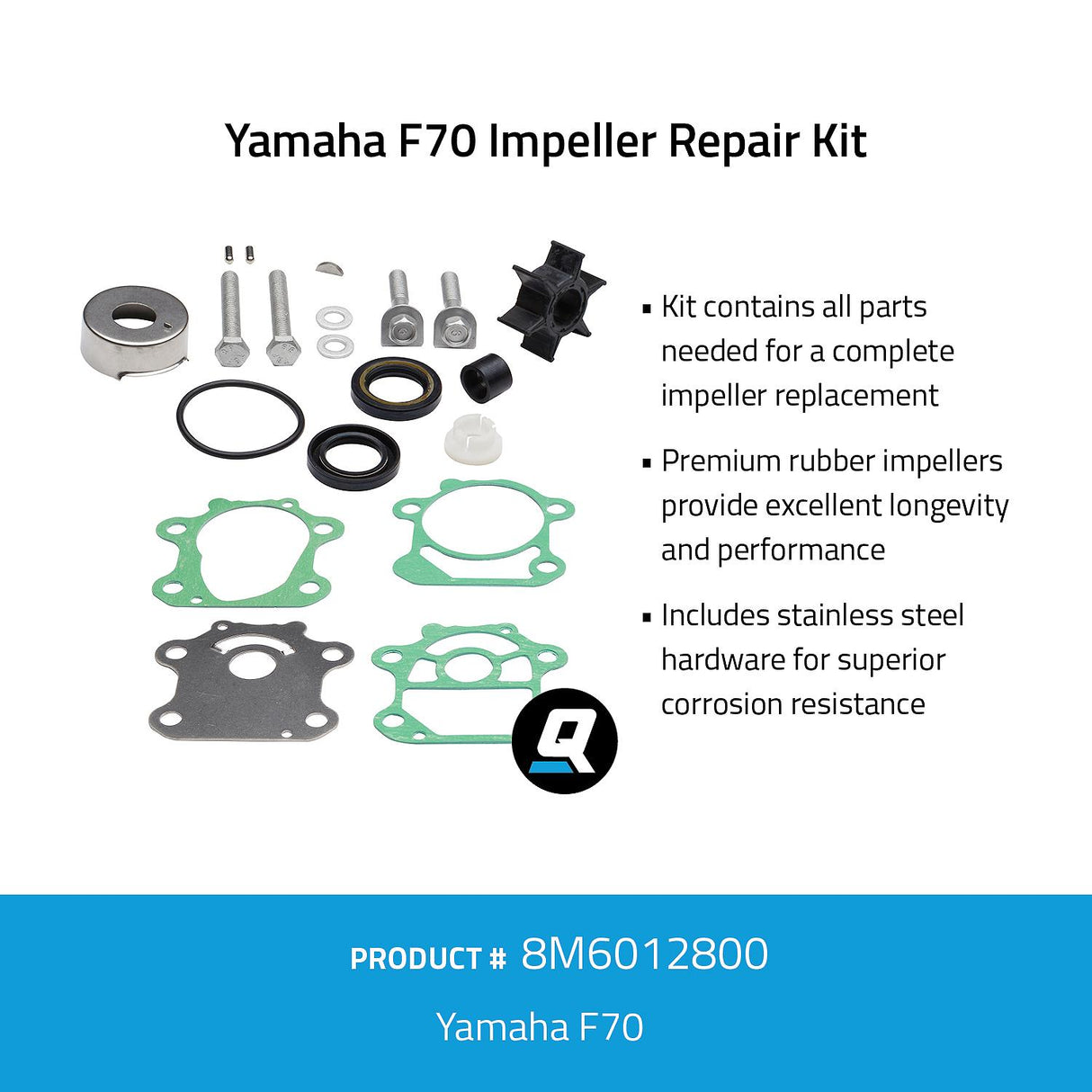 OEM Mercury / Quicksilver 8M6012800 Impeller Repair Kit - Yamaha F70