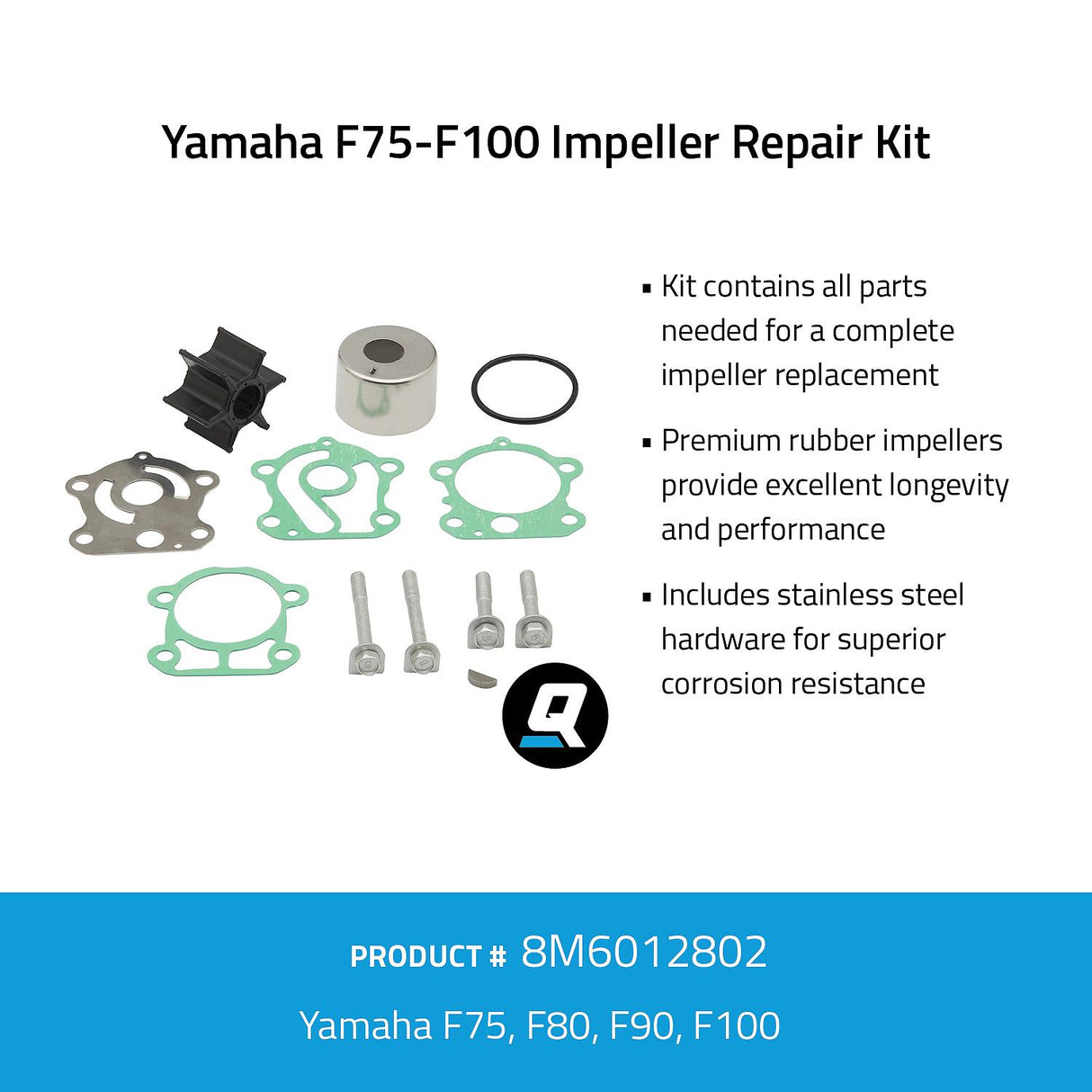 OEM Mercury / Quicksilver 8M6012802 Impeller Repair Kit - Yamaha F75-F100