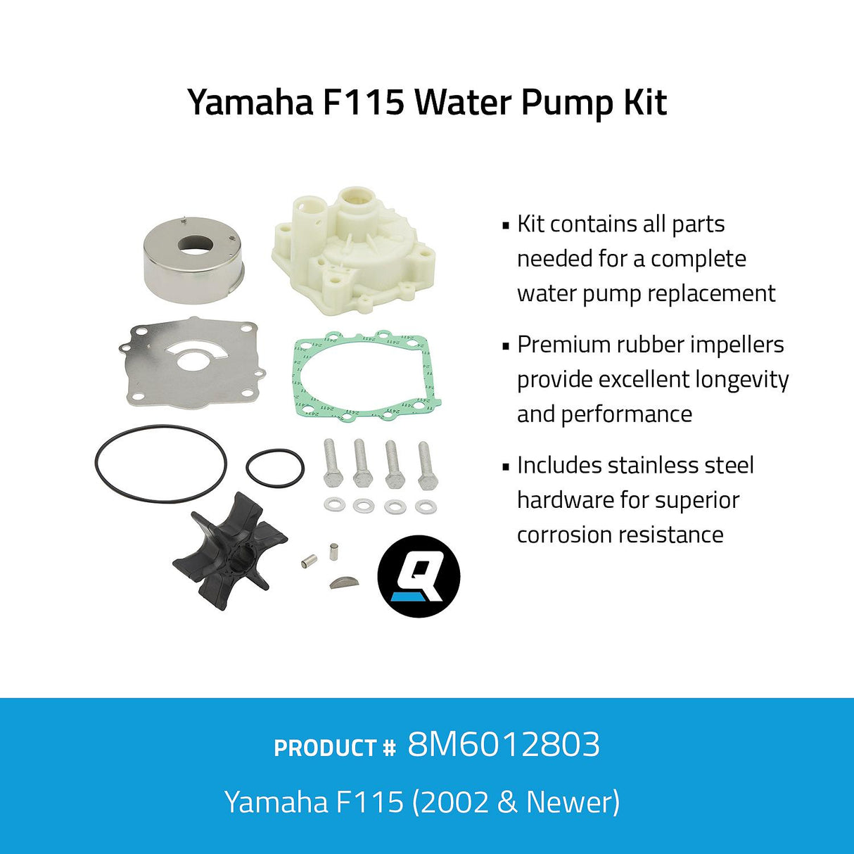 OEM Mercury / Quicksilver 8M6012803 Water Pump Kit - Yamaha F115