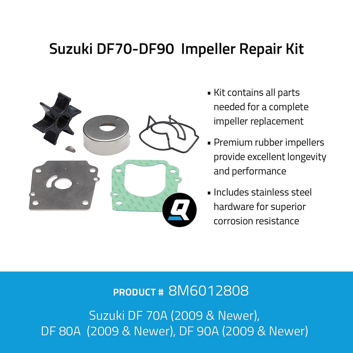 OEM Mercury / Quicksilver 8M6012808 Impeller Repair Kit - Suzuki DF70-DF90