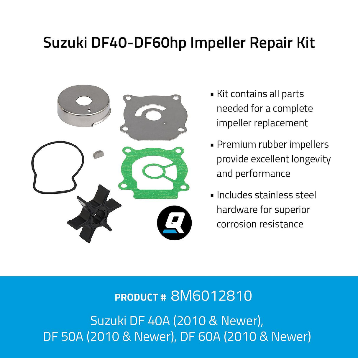 OEM Mercury / Quicksilver 8M6012810 Impeller Repair Kit - Suzuki DF40-DF60hp
