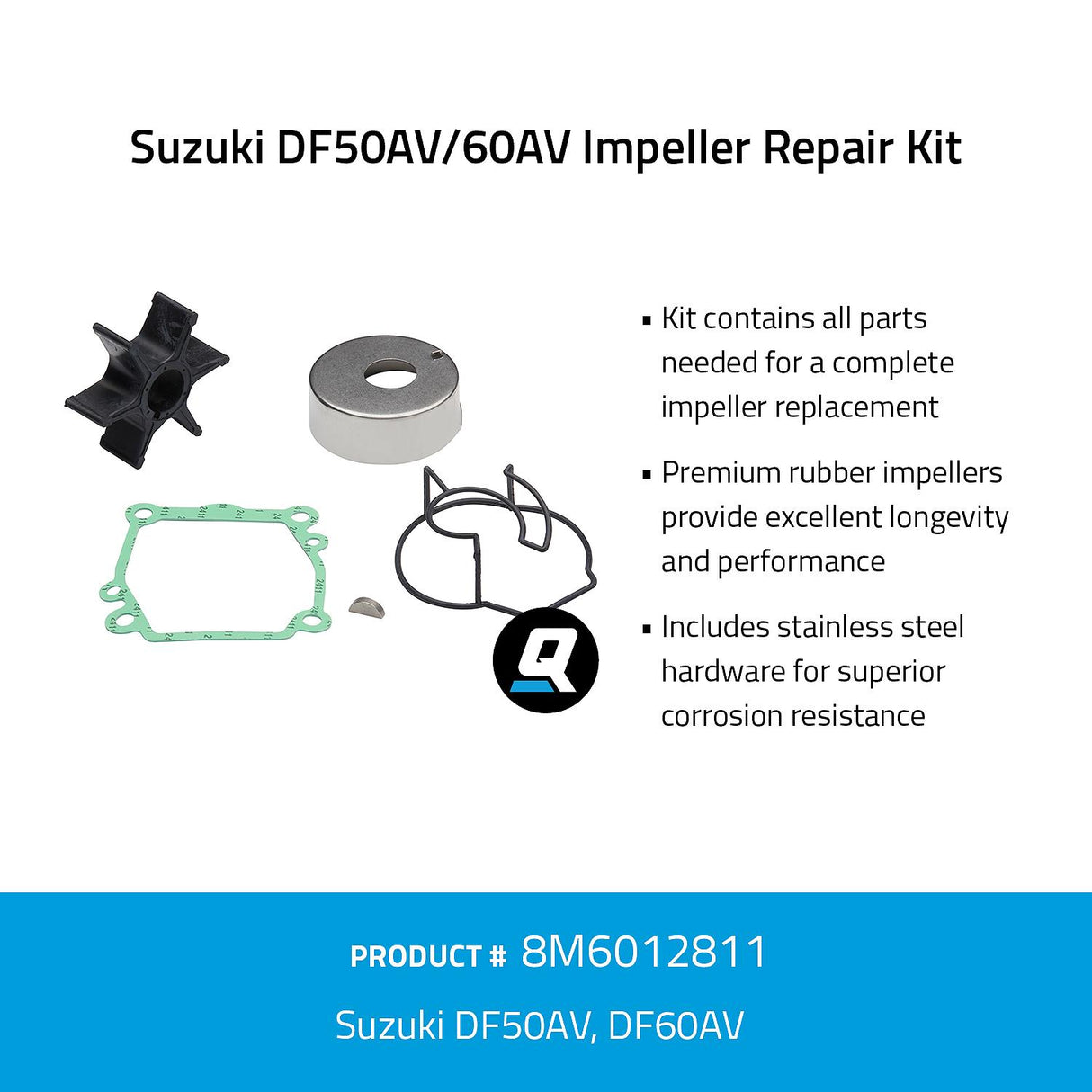 OEM Mercury / Quicksilver 8M6012811  Impeller Repair Kit - Suzuki DF50AV/60AV