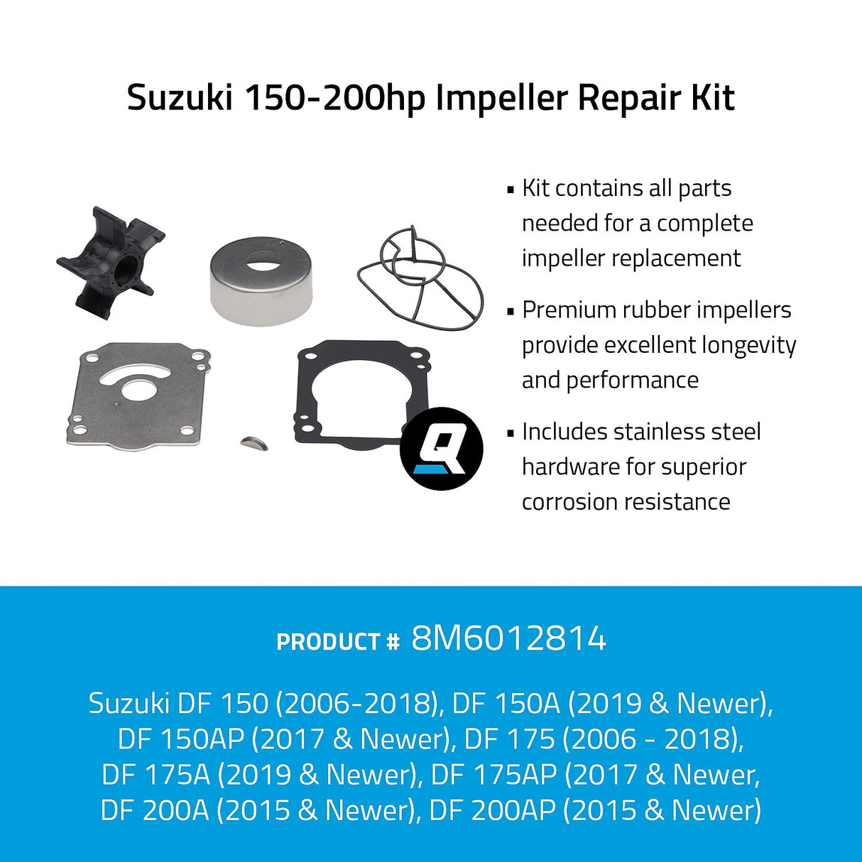 OEM Mercury / Quicksilver 8M6012814 Impeller Repair Kit - Suzuki 150-200hp
