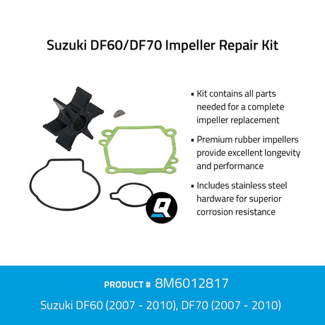 OEM Mercury / Quicksilver 8M6012817  Impeller Repair Kit - Suzuki DF60/DF70
