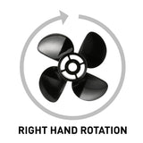 OEM Mercury / Quicksilver Nemesis 4-Blade Aluminum Propeller, 13.4" Diameter x 15" Pitch, Right Hand Rotation