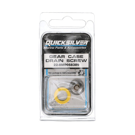 OEM Mercury / Quicksilver 8M0058389 Lower Unit Gear Lube Drain and Fill Hole Screw & Seal, Magnetic