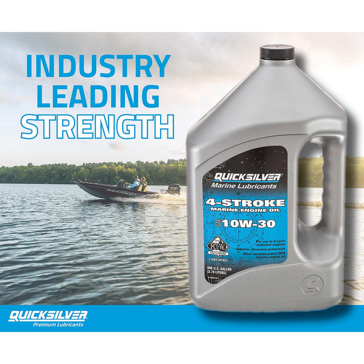 OEM Mercury / Quicksilver 10W-30 4-Stroke Marine Outboard And Sterndrive Engine Oil, 1 Gallon