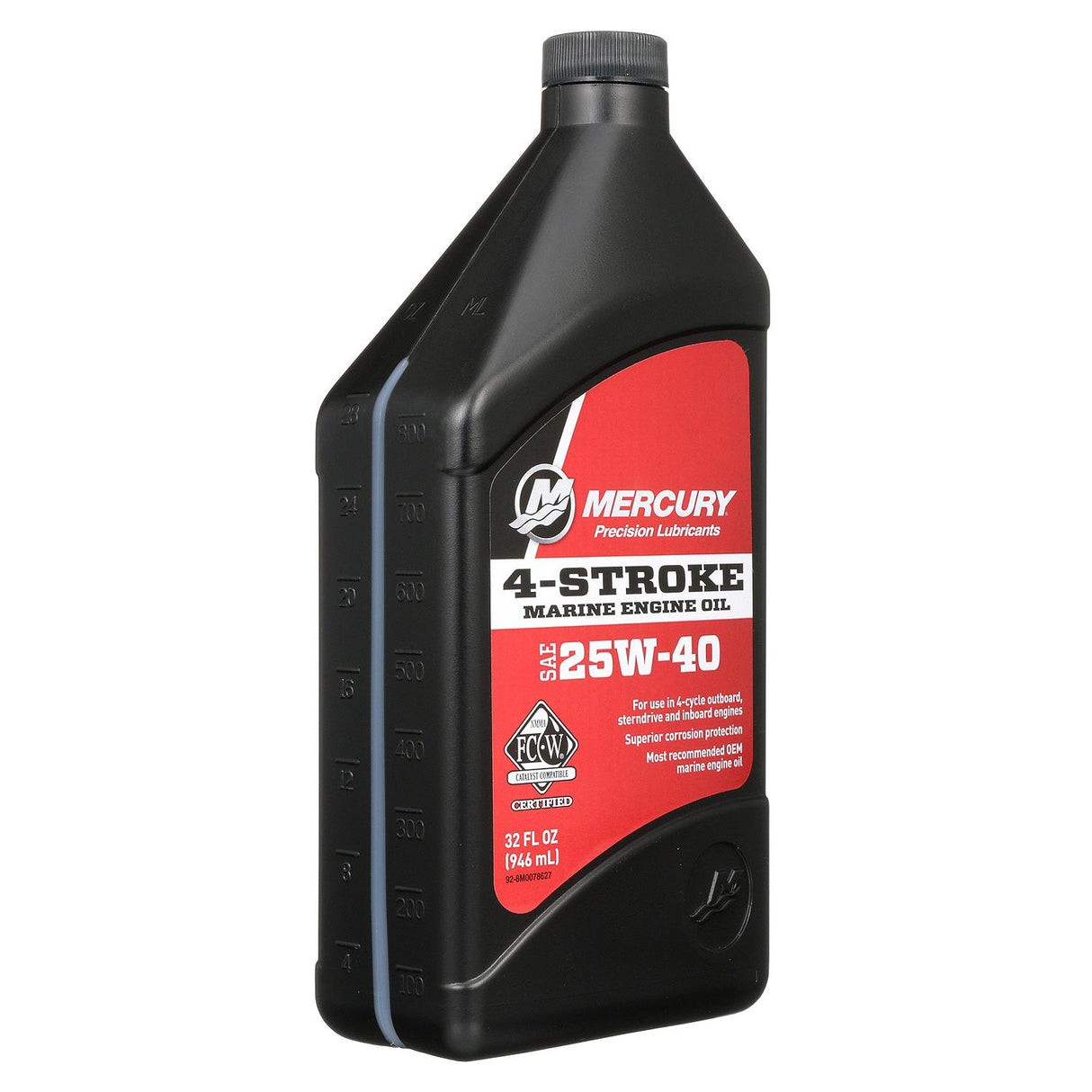 Mercury 8M0078627 SAE 25W-40 4-Stroke Marine Engine Oil - 1 Quart Bottle
