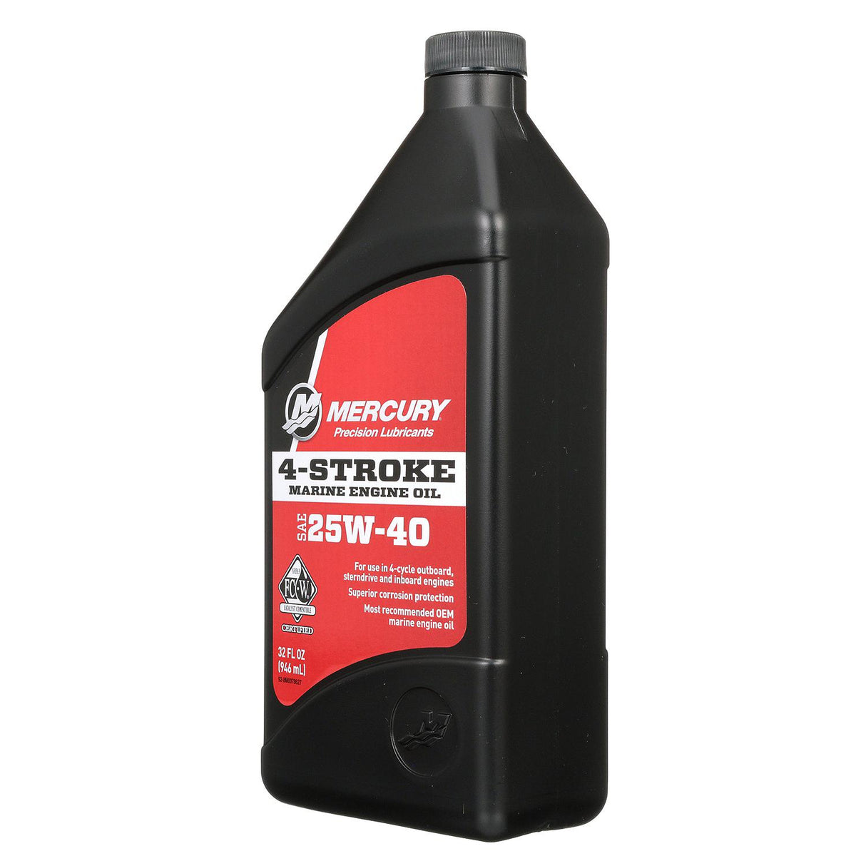 Mercury 8M0078627 SAE 25W-40 4-Stroke Marine Engine Oil - 1 Quart Bottle