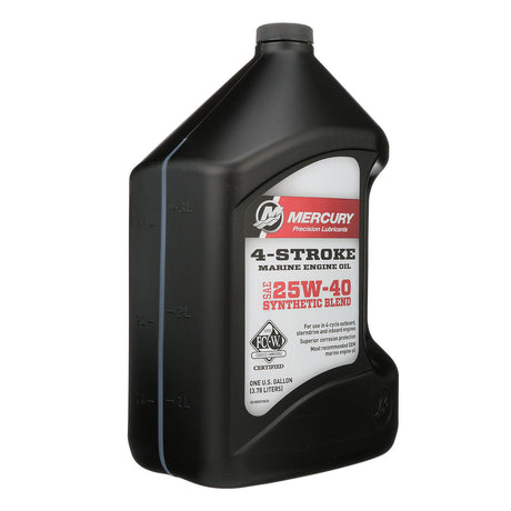 Mercury 8M0078630 SAE 25W-40 Synthetic Blend 4-Stroke Marine Engine Oil - 1 Gallon