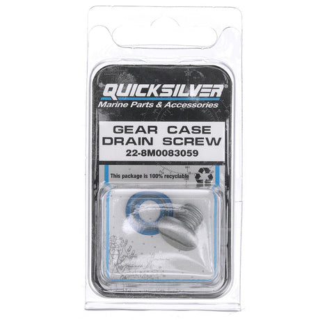 OEM Mercury / Quicksilver 8M0083059 Lower Unit Gear Lube Drain and Fill Hole Screw and Seal, Non-Magnetic