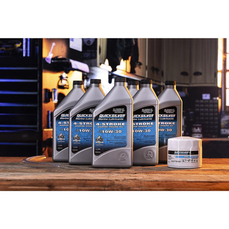 OEM Mercury / Quicksilver 10W-30 Oil Change Kit for 4-Stroke 150hp Mercury and Mariner Outboards