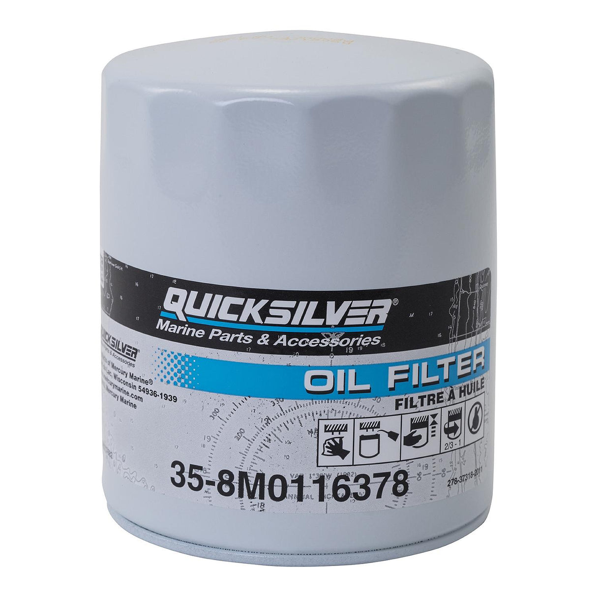 OEM Mercury / Quicksilver 8M0116378 Oil Filter for MerCruiser Sterndrive and Inboard Engines by Ford Motor Company