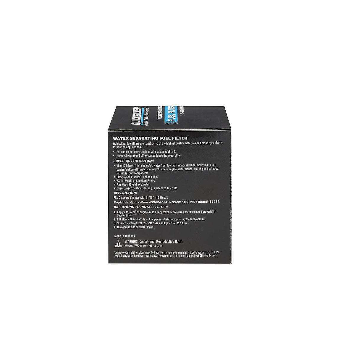 OEM Mercury / Quicksilver 8M0146203 Water Separating Fuel Filter, 10-Micron Filtration, OEM Mercury / Quicksilver Head