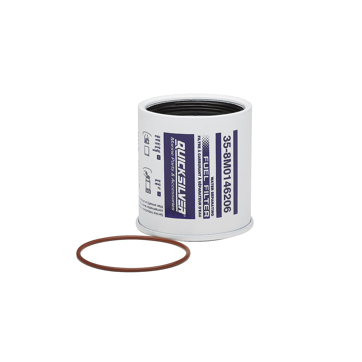 OEM Mercury / Quicksilver 8M0146206 Water Separating Fuel Filter, 10-Micron Filtration, Racor Head